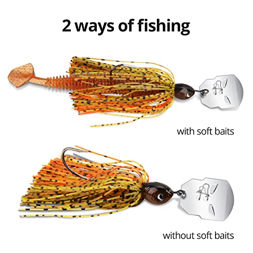 MadBite Bladed Jig Fishing Lures, 5 pc Multi-Color Kit