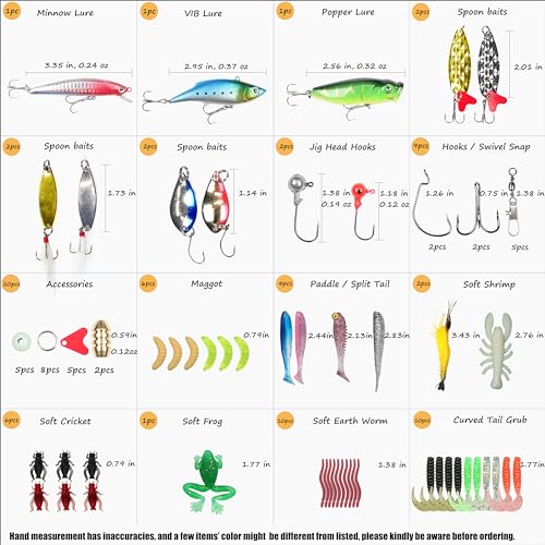 79pcs Fishing Lures Baits Tackle Set with Tackle Box