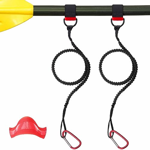 Boncas 2 Pack Stretchable Paddle Leash for Kayak