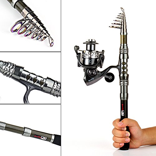 Sougayilang Fishing Rod Combo with Telescopic Pole & Reels