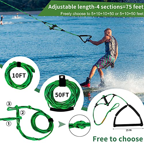 75ft Wakeboard Water Ski Rope with Floating Handles