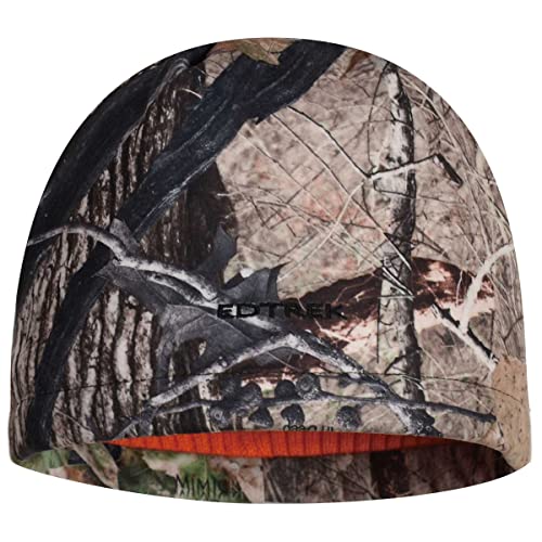 Youth Reversible Windproof Fleece Winter Hat - Blaze Camo