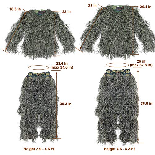 EAmber 3D Youth Camo Ghillie Suit for Hunting