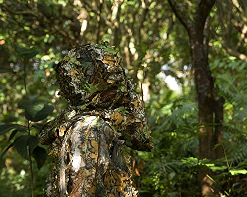 Ginsco Ghillie Suit Set XS/S, 3D Leafy Camo