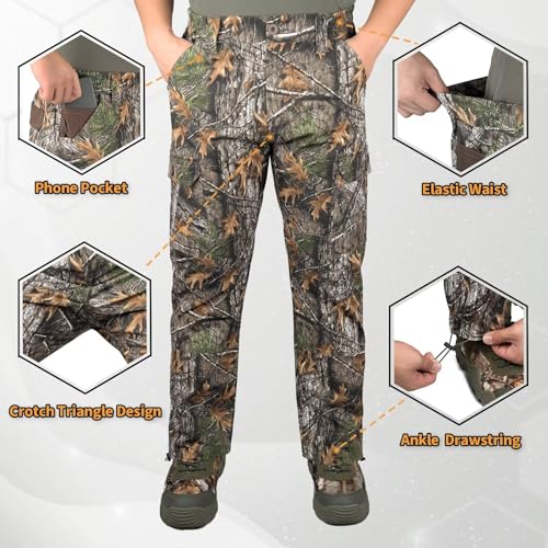 LOOGU Men's Camo Water-Resistant Cargo Hunting Pants