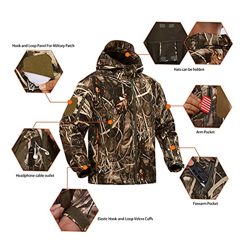 YEVHEV Quiet Hunting Clothes for Men Hunt Clothing Suit Gear Camouflage Hoodie Jacket and Pants Camo Coat Windproof