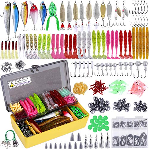 PLUSINNO Fishing Lures Tackle Set with 302Pcs