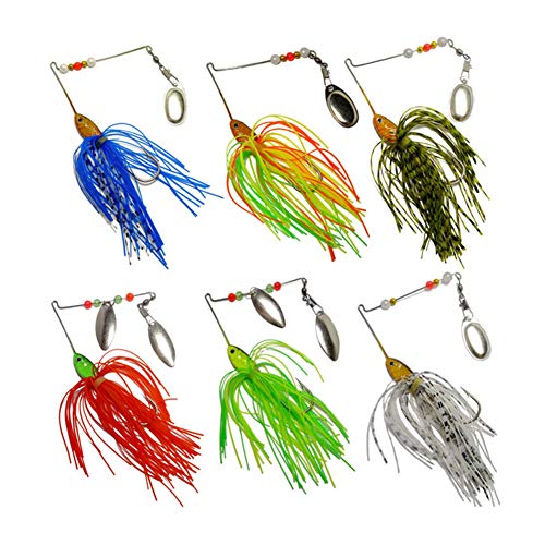 6 Pcs Spinner Baits for Bass, Trout, Salmon