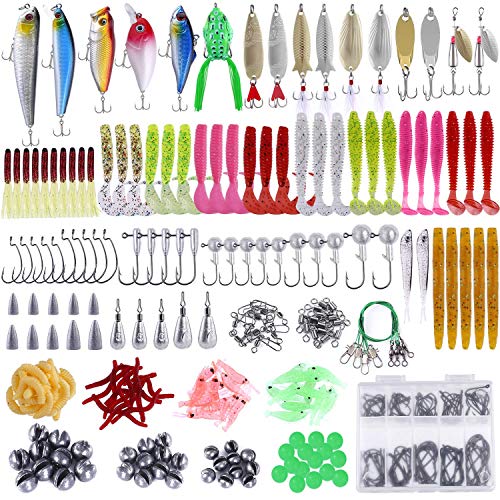 PLUSINNO Fishing Lures Tackle Set with 302Pcs