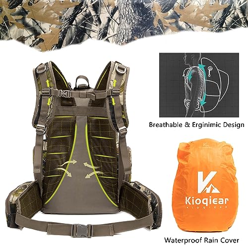 Kioqiear Outdoor Hunting Day Pack with Rain Cover