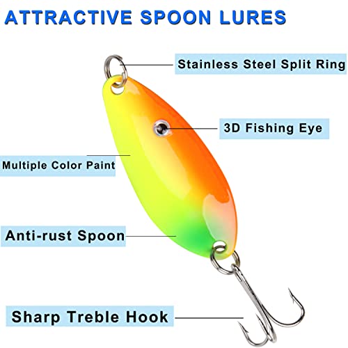 30pcs Metal Fishing Spoons Lures for Trout Fishing
