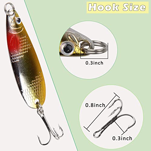 30pcs Metal Fishing Spoons Lures for Trout Fishing