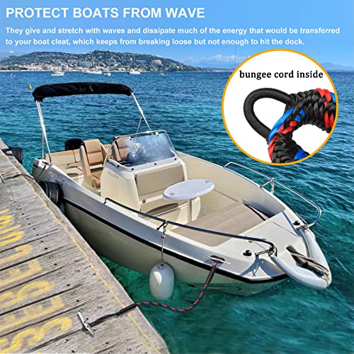 Dock Lines Set: Bungee Boat Accessories, Pontoon Mooring