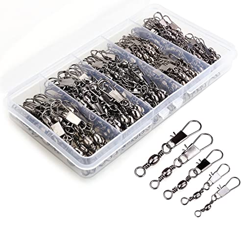 200PCS Premium Barrel Snap Swivel Fishing Kit
