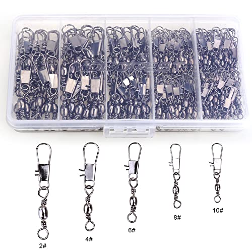 200PCS Premium Barrel Snap Swivel Fishing Kit