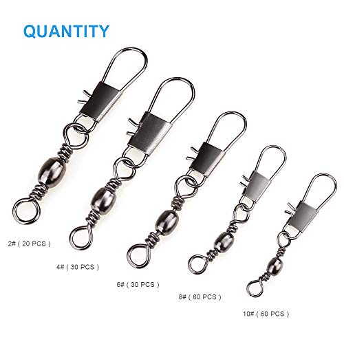 200PCS Premium Barrel Snap Swivel Fishing Kit