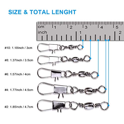 200PCS Premium Barrel Snap Swivel Fishing Kit