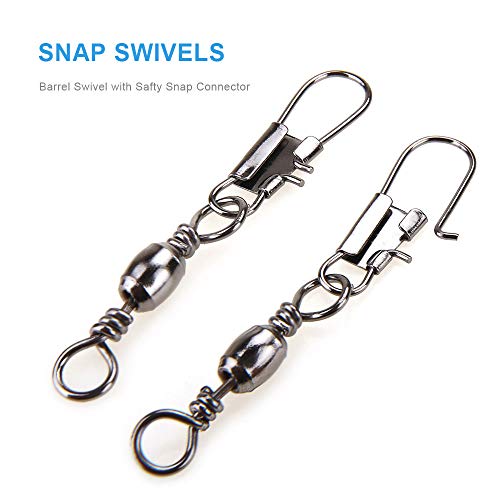200PCS Premium Barrel Snap Swivel Fishing Kit