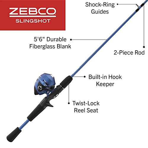 Zebco Slingshot Fishing Rod & Reel Combo, 2-Piece, 5'6