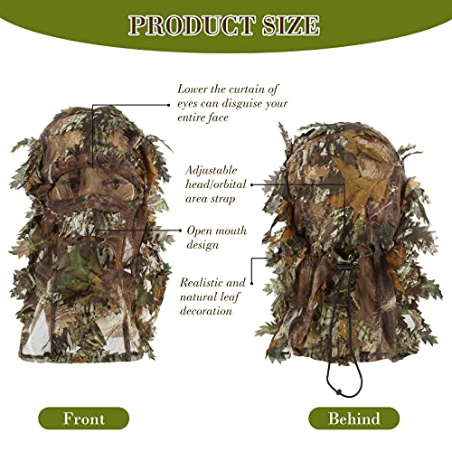 Leafy Camouflage Hunting Face Mask Ghillie Covering Hat