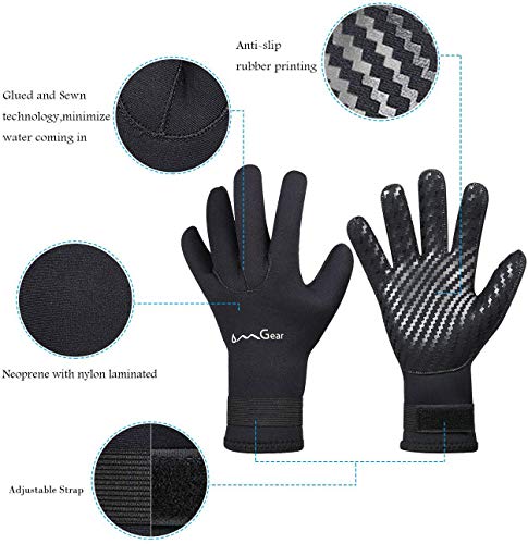OMGear Neoprene Gloves for Watersports - Black XL