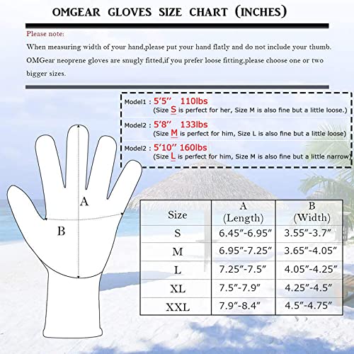 OMGear Neoprene Gloves for Watersports - Black XL