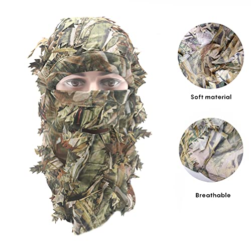 Ghillie Camouflage Leafy 3D Full Face Mask Headwear