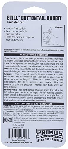 Primos Still Cottontail Rabbit Call for Hunting, Green