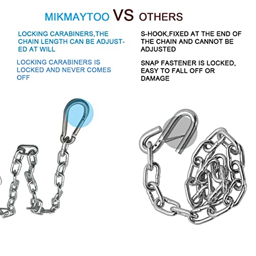 MIKMAYTOO Trailer Safety Chain with Locking Carabiners - 24