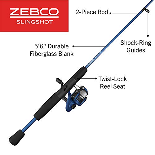 Zebco Slingshot Spinning Combo: Rod, Reel, and Line