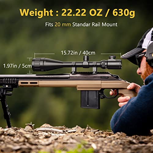 CVLIFE Hunting Rifle Scope 6-24x50 AOE Red and Green Illuminated Gun Scope with Free Mount