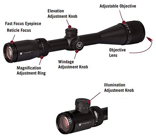 Vortex Crossfire II 3-9x40 Rifle Scope, V-Brite Reticle , black