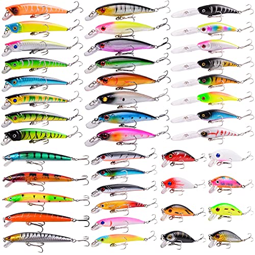 Aorace 43pcs Bass Fishing Lures Kit Set