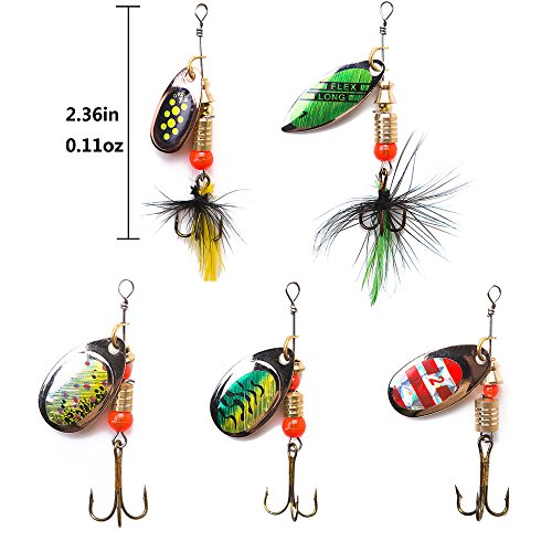 10pcs Spinnerbait Fishing Lures Kit for Bass Trout