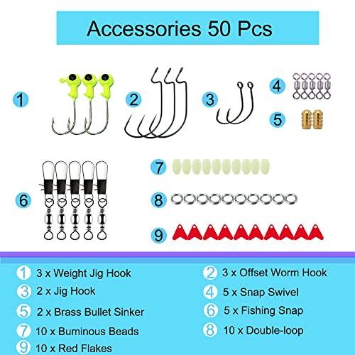 94Pcs Fishing Lures Kit for Bass, Trout, Salmon