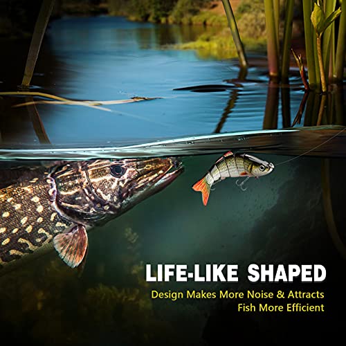 CharmYee Multi-Jointed Swimbait Bass Lures Pack - Set of 3