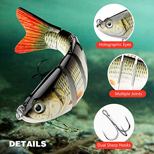 CharmYee Multi-Jointed Swimbait Bass Lures Pack - Set of 3