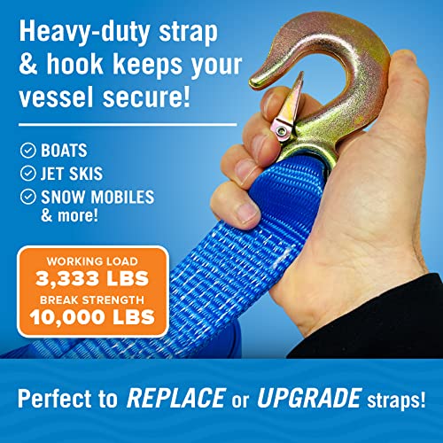 Heavy-Duty Boat Winch Strap with Hook 10000Lbs