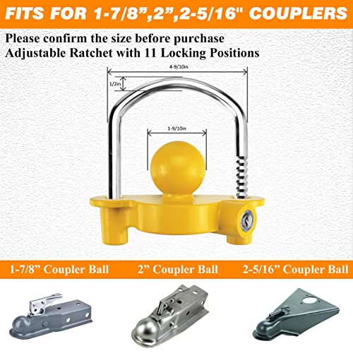 Funmit Universal Coupler Ball Lock for Travel Trailers
