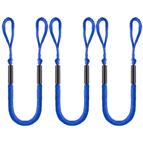 3 Pack Blue Boat Bungee Dock Lines & Accessories