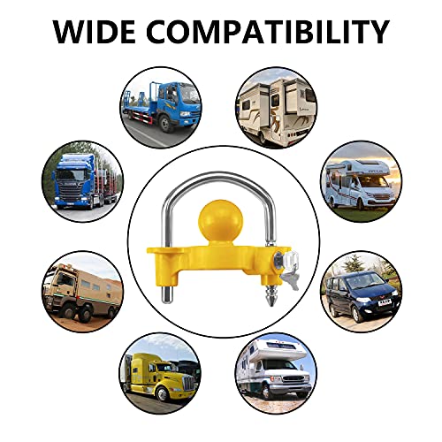 Funmit Universal Coupler Ball Lock for Travel Trailers