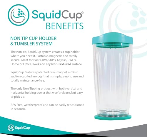 SquidCup Boat Cup Holder & Tumbler System, Teal