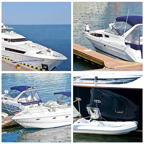 3 Pack Blue Boat Bungee Dock Lines & Accessories