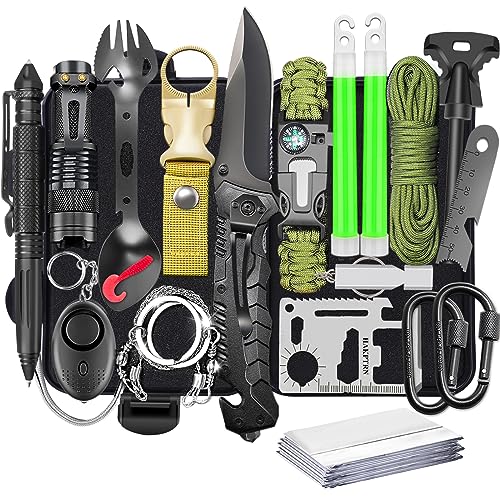 Gifts for Men Birthday Christmas Fathers Day, 20 in 1 Cool Gadgets/Survival Gear and Equipment,Unique Camping Essentials Accessories Hunting Hiking Outdoor Gears Gift for Husband Teen Boy Boyfriend