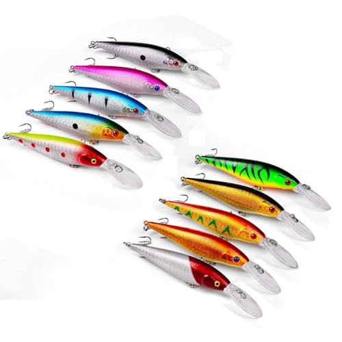 OriGlam 10 Pack 3D Eyes Fishing Lures Kit