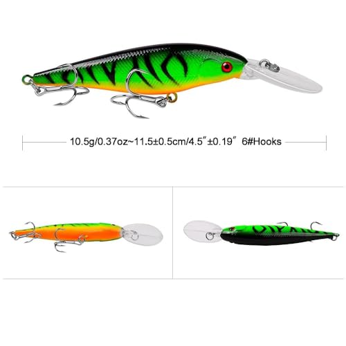OriGlam 10 Pack 3D Eyes Fishing Lures Kit