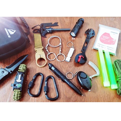 Gifts for Men Birthday Christmas Fathers Day, 20 in 1 Cool Gadgets/Survival Gear and Equipment,Unique Camping Essentials Accessories Hunting Hiking Outdoor Gears Gift for Husband Teen Boy Boyfriend