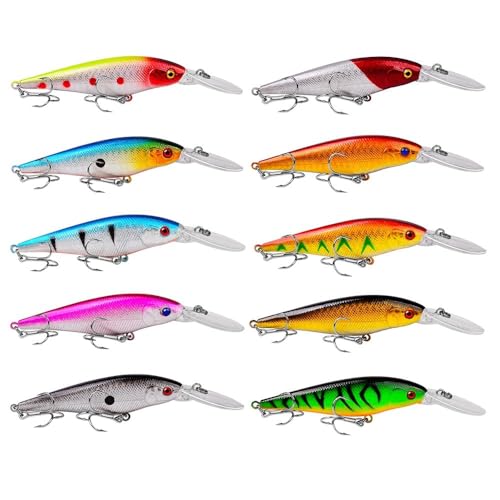 OriGlam 10 Pack 3D Eyes Fishing Lures Kit