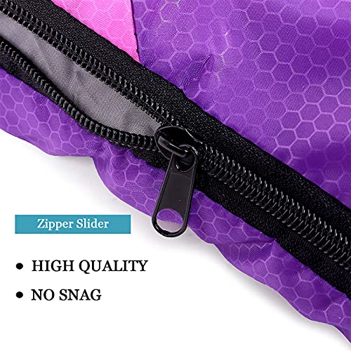 Purple Waterproof Camping Sleeping Bag for Kids and Adults