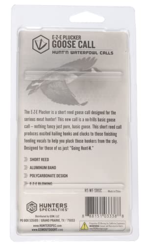 E-Z-E Plucker Short Reed Goose Call, Yellow